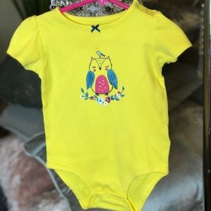 Carters Owl Bright Yellow Onesie